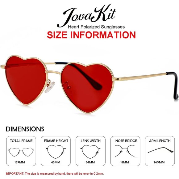 Women Heart Shape Sunglasses Polarized UV400 Metal Frame Fashion Accessories - Picture 3 of 6